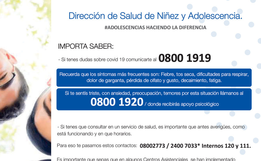 Información de Interés de la Dirección de Salud de Niñez y Adolescencia