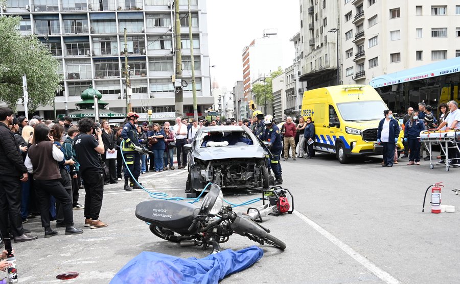 SAME 105 participó en simulacro de siniestro vial